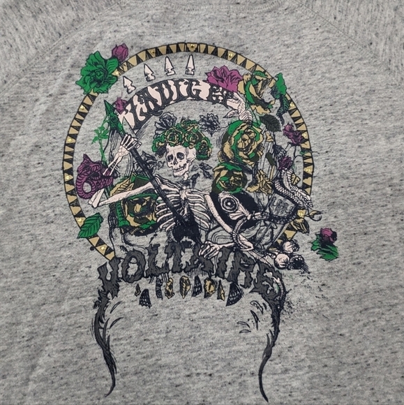 Zadig & Voltaire Girl's Fame Sweatshirt Gray Skeleton Roses Crewneck Casual 12 - Picture 6 of 9